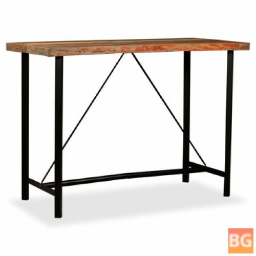 Solid Wood Bar Table with Drawers and Shelves