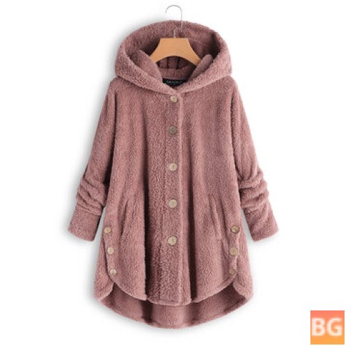 Women's Plus Size Hooded Fleece Coat