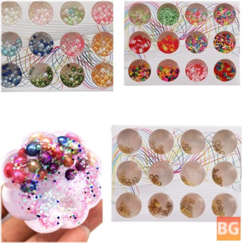12PCS/Set of colorful beads with soft ceramic granules, pearl powder and paper