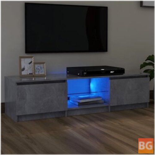 TV Cabinet with LED Lights - Gray 55.1