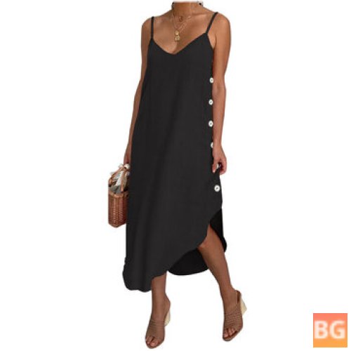 Button-Down Sleeveless Maxi Dress for Women