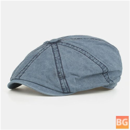 Cotton Washed Newsboy Hat - Solid Color