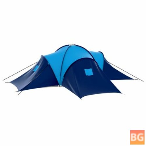 Blue Tunnel Tent for 6-9 People, Waterproof for Camping, Hiking, and Travel