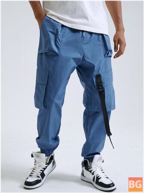 Taped Cargo Trousers for Men - Solid