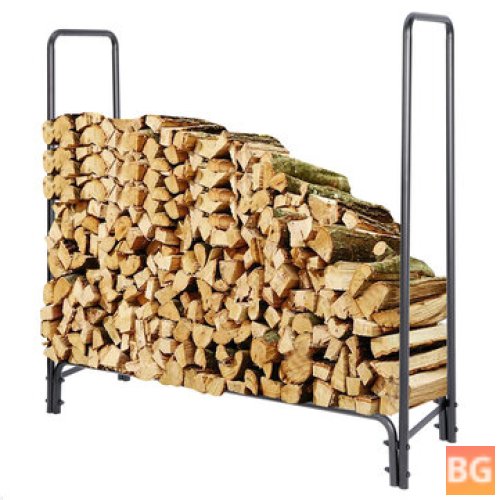 4ft Firewood Rack for Outdoor Use - Heavy Duty Log Rack - Steel Frame - High Capacity Storage - Easy to Assemble for Indoor Outdoor Fireplace