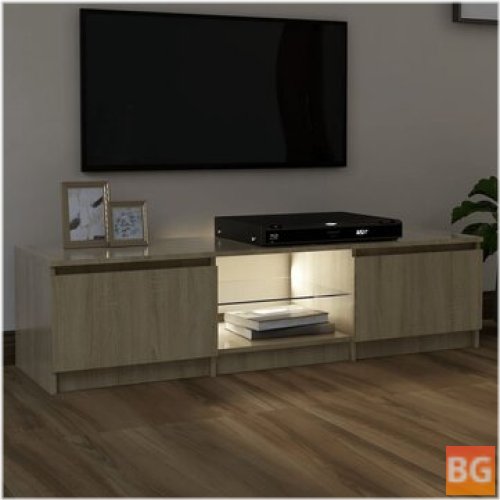 TV Cabinet with LED Lights - Sonoma Oak