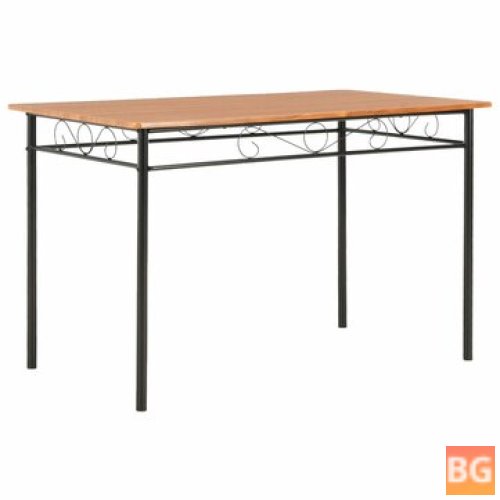 Table with Chairs and Foot Rest Brown 47.2