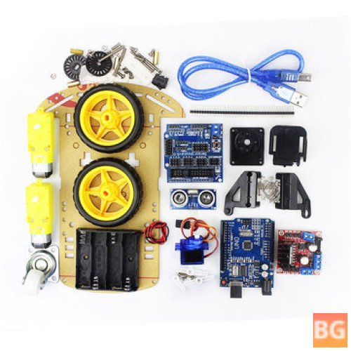 Smart Robot Car Kit with Avoidance Tracking, Ultrasonic Module, and Speed Encoder