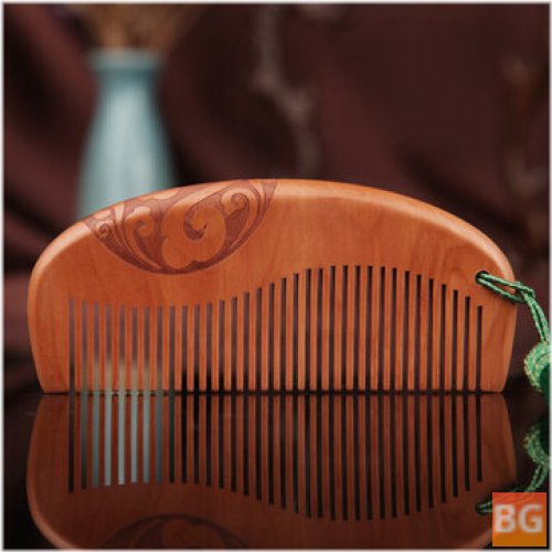 Peach Wood Comb - Double-Sided Carving
