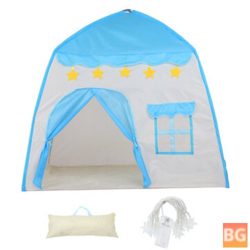 Princess Castle Teepee with LED Star Lights for Kids' Play