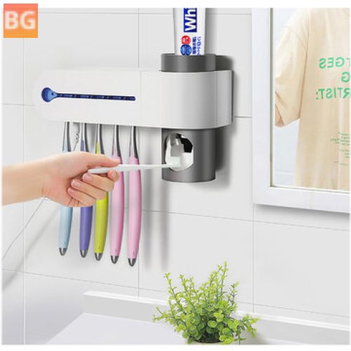 UV Toothbrush Holder with Automatic Toothpaste Dispenser