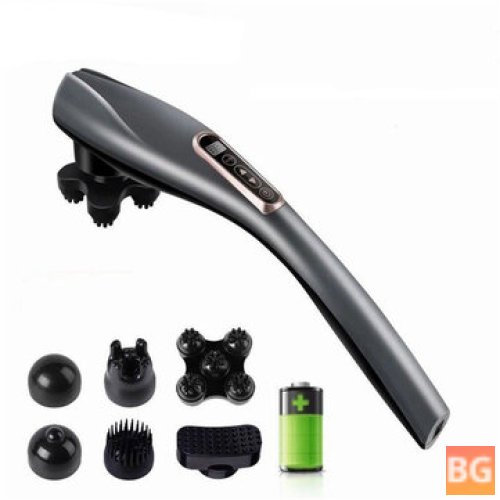 Cordless Handheld Massager with 6 Heads for Full Body Massage