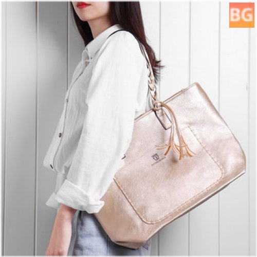 Tassel Decor Tote Bag With Rope Handle