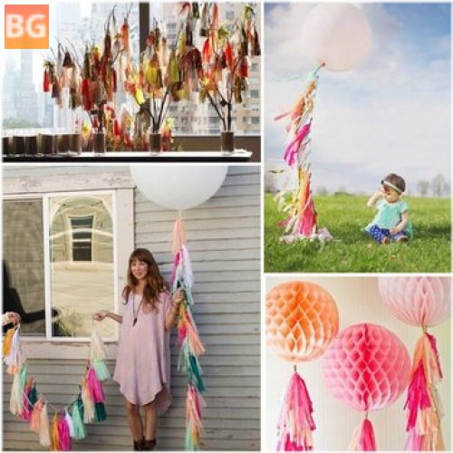 14 Inch Tissue Paper Garland - Birthday Party Decorations Event Gift Pack