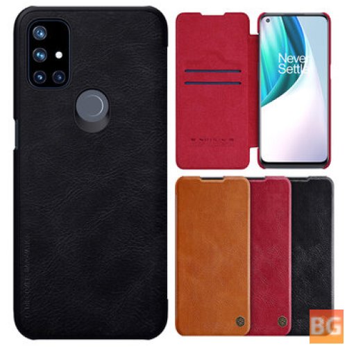 For OnePlus Nord N10 5G with Card Slot, Bumper Flip Shockproof Cover