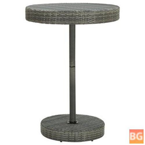 Gray Table with Rattan Fabric