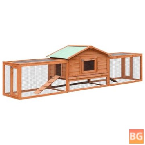 VidaXL Home & Garden - 170642 Outdoor Rabbit Hutch - Solid Pine & Fir Wood - 310x70x87 cm