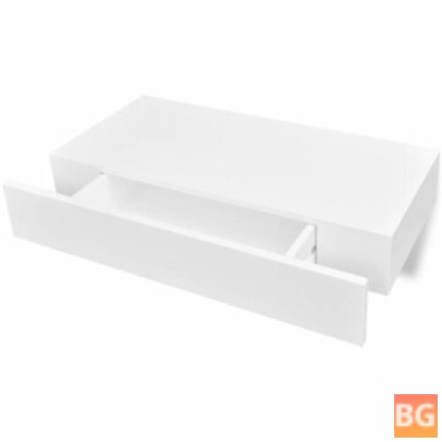 1-Drawer Book/DVD Storage Shelf with White MDF