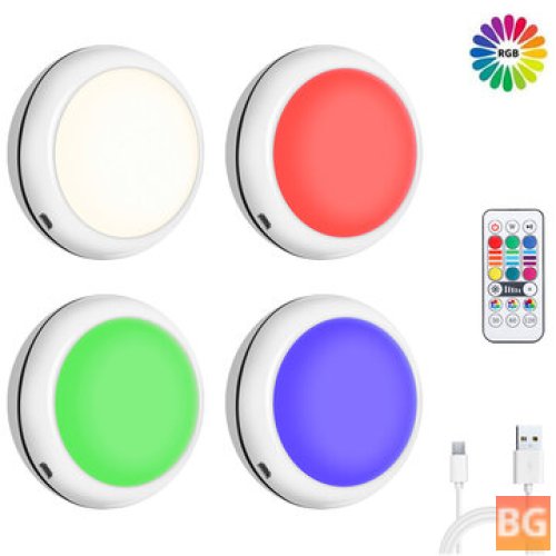 Remote Control LED Cabinet Lights - Elfeland 4PCS RGB 16 Colors