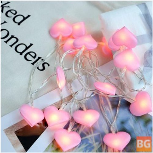 3M Pink Heart LED String Lights