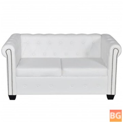 Chesterfield 2-Seater Sofa in White