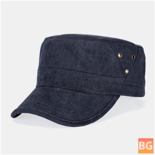 Washed Cotton Casual Hat - Solid Color Military