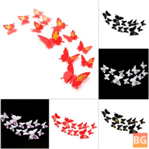 3D Butterfly Wall Decals for Home Decor (12pcs)