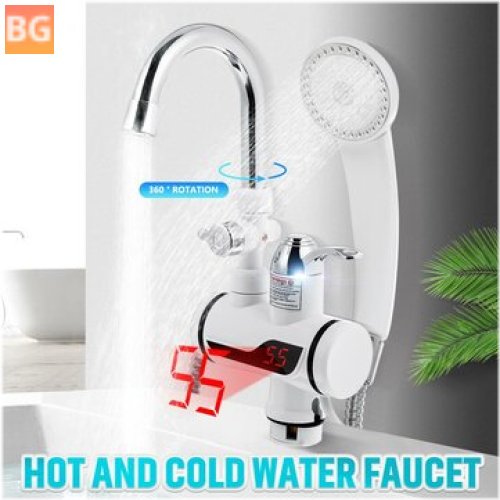 Instant Hot and Cold Water Faucet with Shower Head