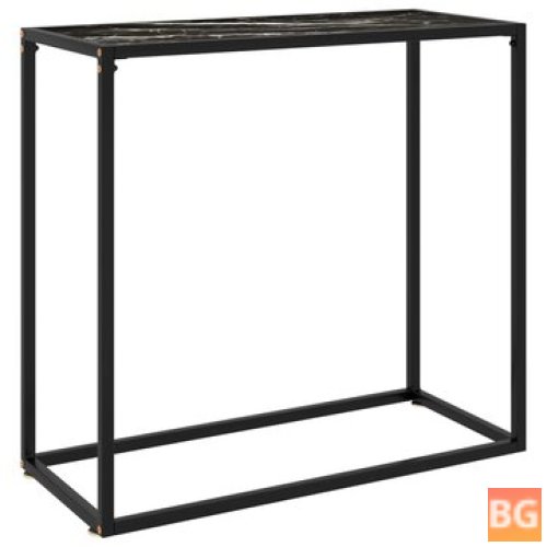Console Table with Black Glass Top and 31.5