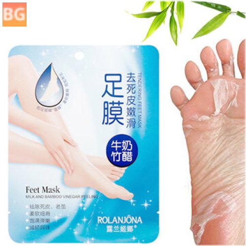 Milk Bamboo Foot Peeling Mask for Baby - deep exfoliating repairing squishy