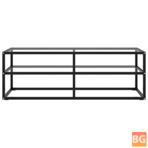 TV Cabinet - Black with a tempered glass front and back