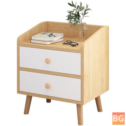 Modern Wooden Nightstand with 2 Drawers