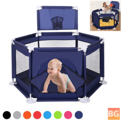 6-Sided Baby Playpen with Safety Gate