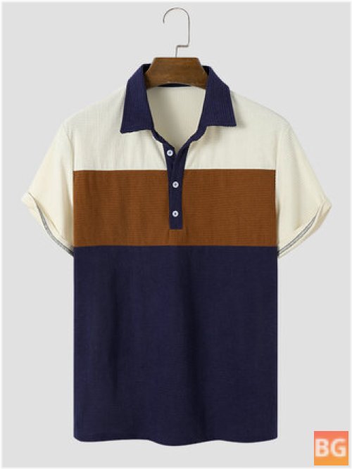 Colorblock Corduroy Golf Shirt