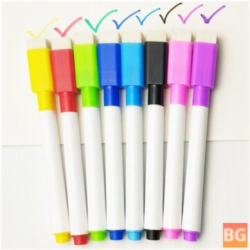School Pen with Pencil and Brush - Red, Blue, Green, Yellow