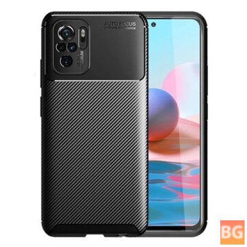 Luxury Carbon Fiber Case with Lens Protector for Xiaomi Redmi Note 10/10S