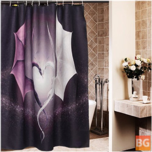 Dragon Print Waterproof Shower Curtain Set