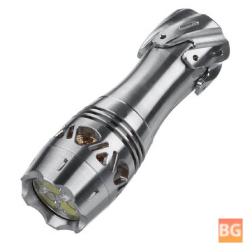 Titan Torch - Powerful Titanium EDC Flashlight with AUX LED and Decompression Tail for Outdoor Survival