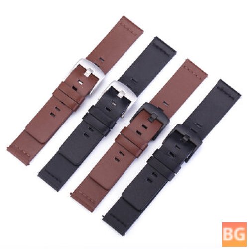 18/20/22mm Width genuine leather watch band strap for Samsung Galaxy Watch 3 41mm / Gear S3 / Honor Magic / Vivoactive 4