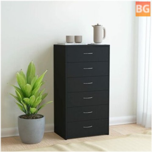 Black Board with 6 Drawers - 23.6