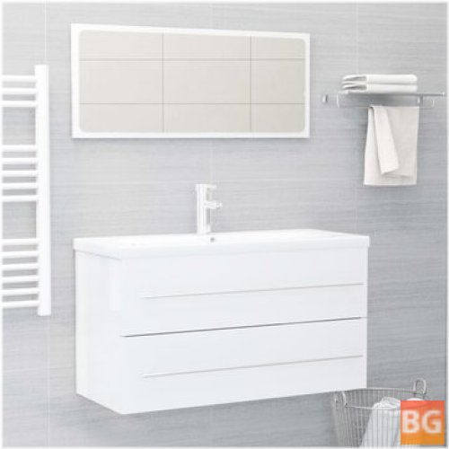 Bathroom Furniture Set - White Chipboard