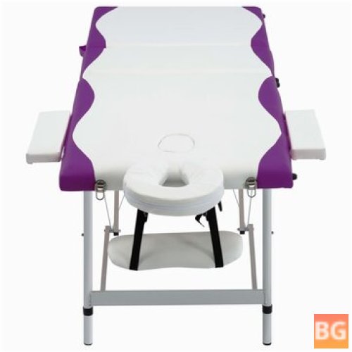 Aluminum Table with 3 Zones - White and Purple