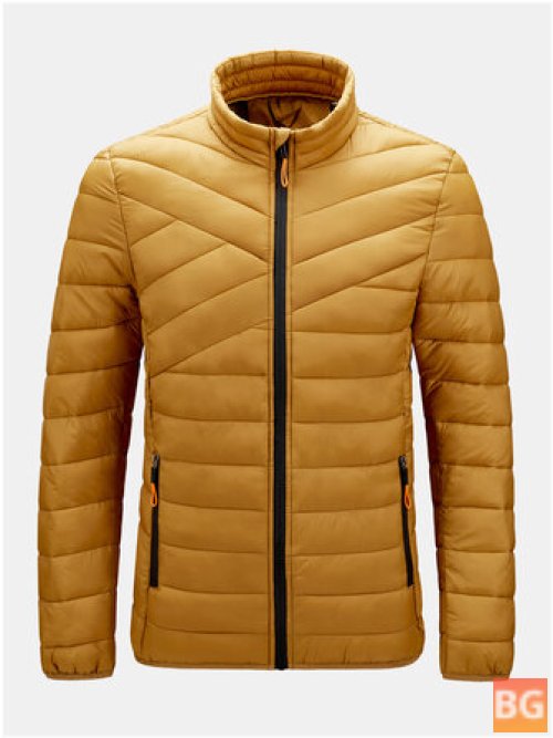 Mens Zip-Up Basic Coats with a Welt Pocket