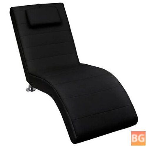Black Chaise Longue with Cushion