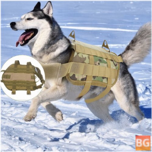 Tactical Dog Vest with Load Bearing Harness and Leash