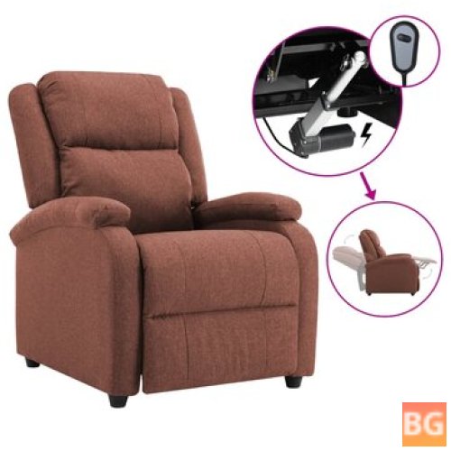 TV Recliner Chair - Brown Fabric