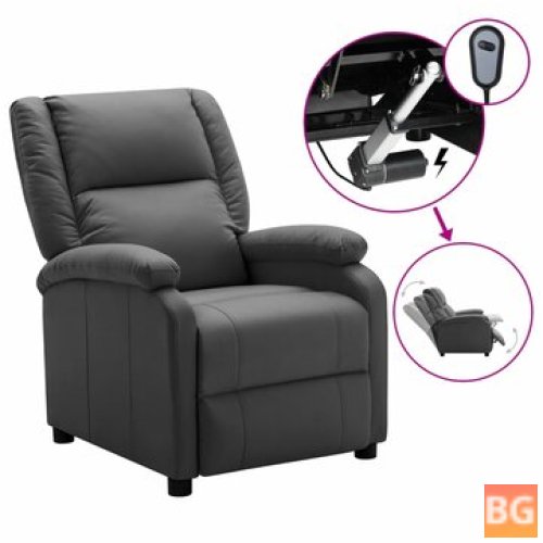 Anthracite Faux Leather Recliner