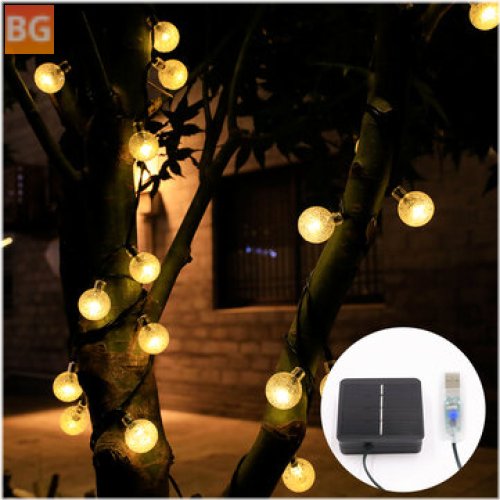 USB Solar Light - 50 LED String Light - Outdoor Garden Path - Waterproof - Decor Lamp