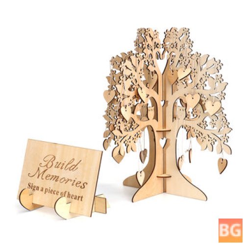 Wedding Guest Book - Wooden Tree - Hearts - Pendant Drop ornaments