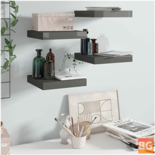 Gray Floating Wall Shelf with Stand 9.1